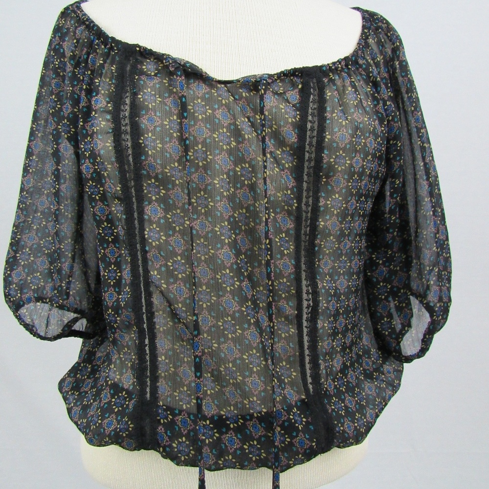 Mossimo Sheer cinched waist blouse